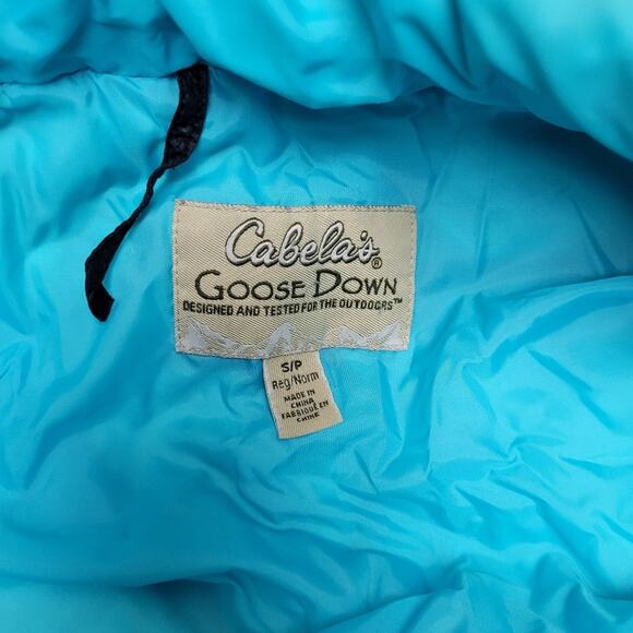 Cabelas 650 goose down puffer jacket winter coat hooded navy blue - Picture 3 of 8